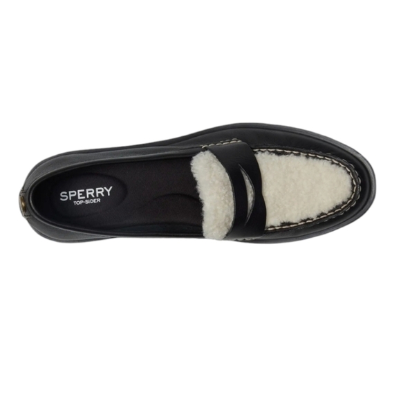 Sperry Chunky Penny Loafer Black with Sherpa Detail NWOT - Picture 3 of 10